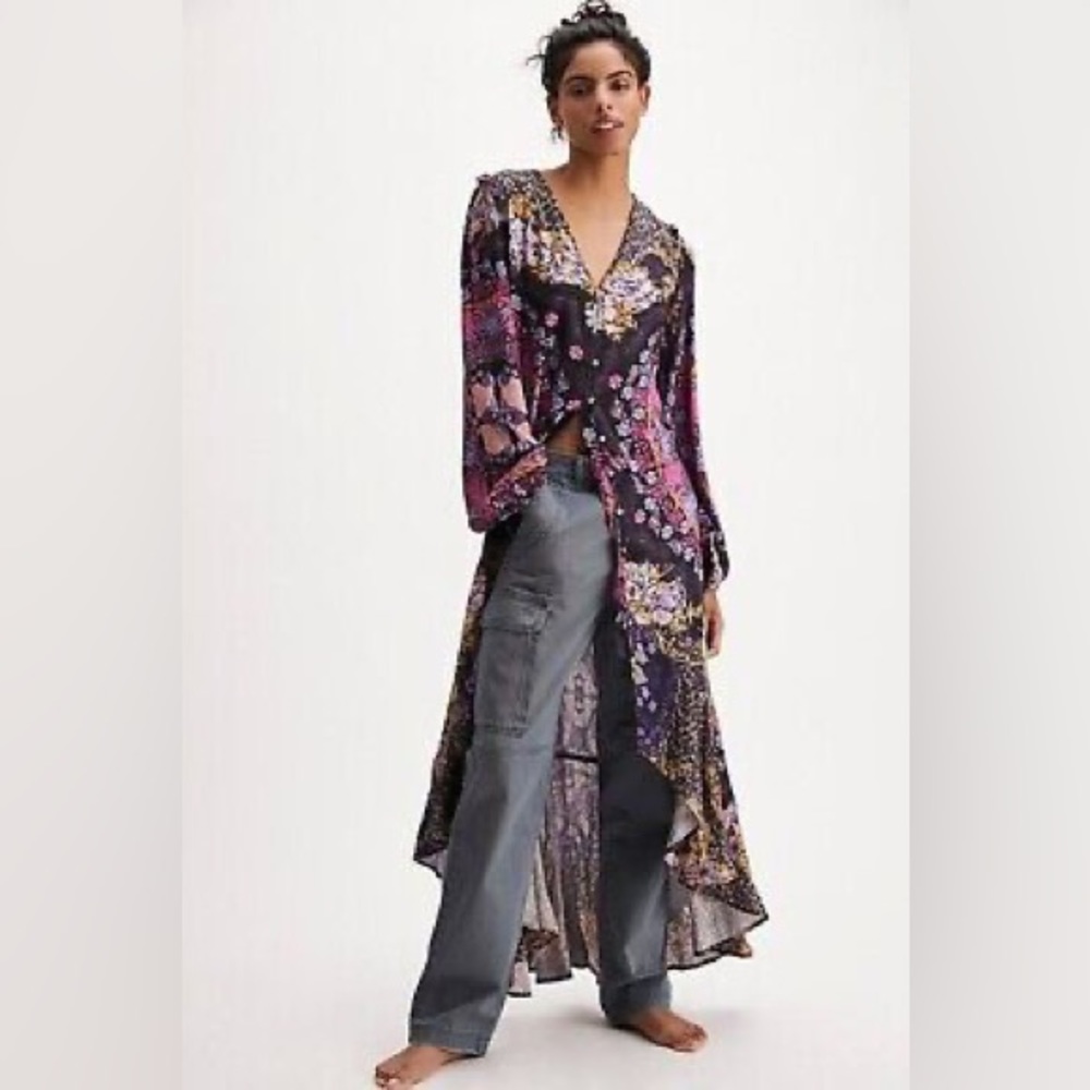 New Free People Marais printed midi women’s dress XS